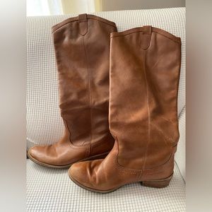 Chestnut knee-high boots